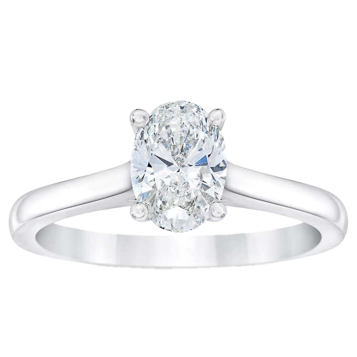Oval Cut 1.00 ctw VS2 Clarity, H Color Diamond Platinum Solitaire Ring
