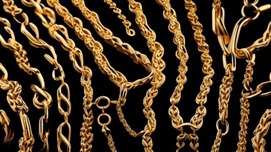 Create an image showcasing an 18k gold Byzantine chain necklace elegantly displayed on a luxurious black velvet background. Highlight the intricate link design and rich golden hues of the necklace. In