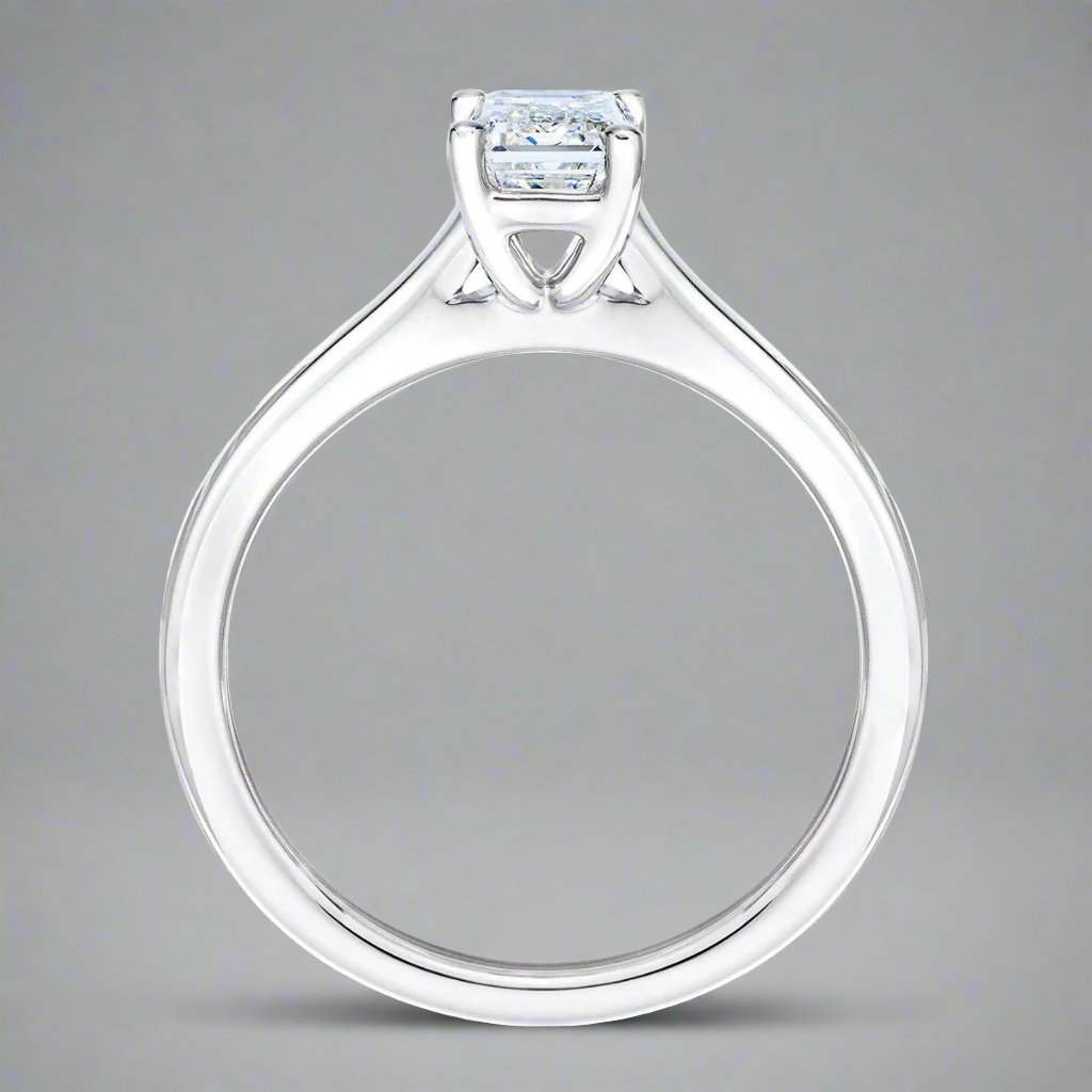 Emerald Cut 1.00 ct VS2 Clarity, I Color Diamond Platinum Solitaire Ring
