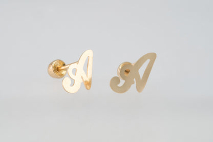 10K Gold Initials Earrings