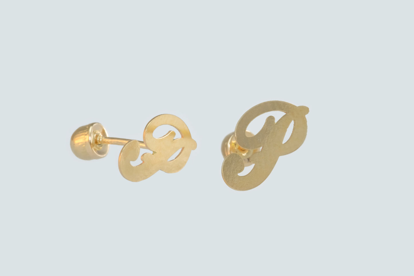 14K Gold Initials Earrings