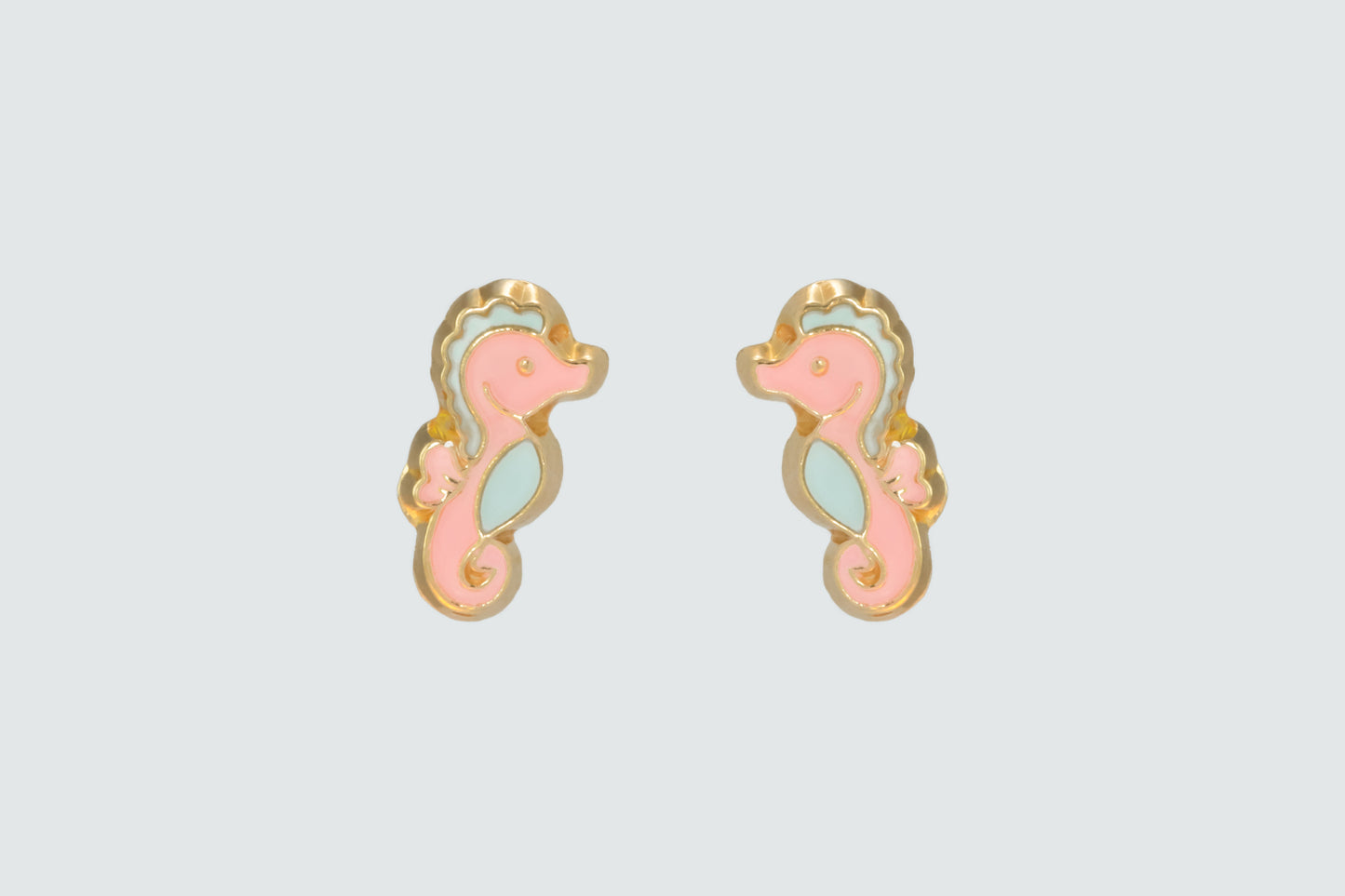 14K Gold Seahorse Earrings