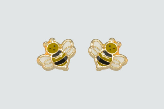 10K Gold Bee Earrings