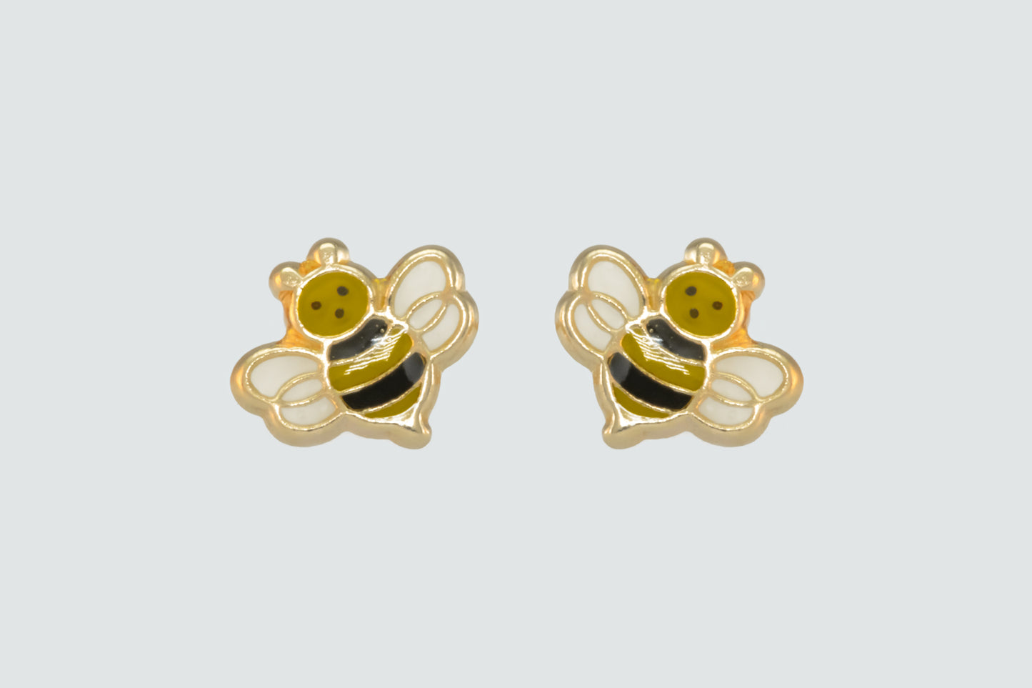 14K Gold Bee Earrings