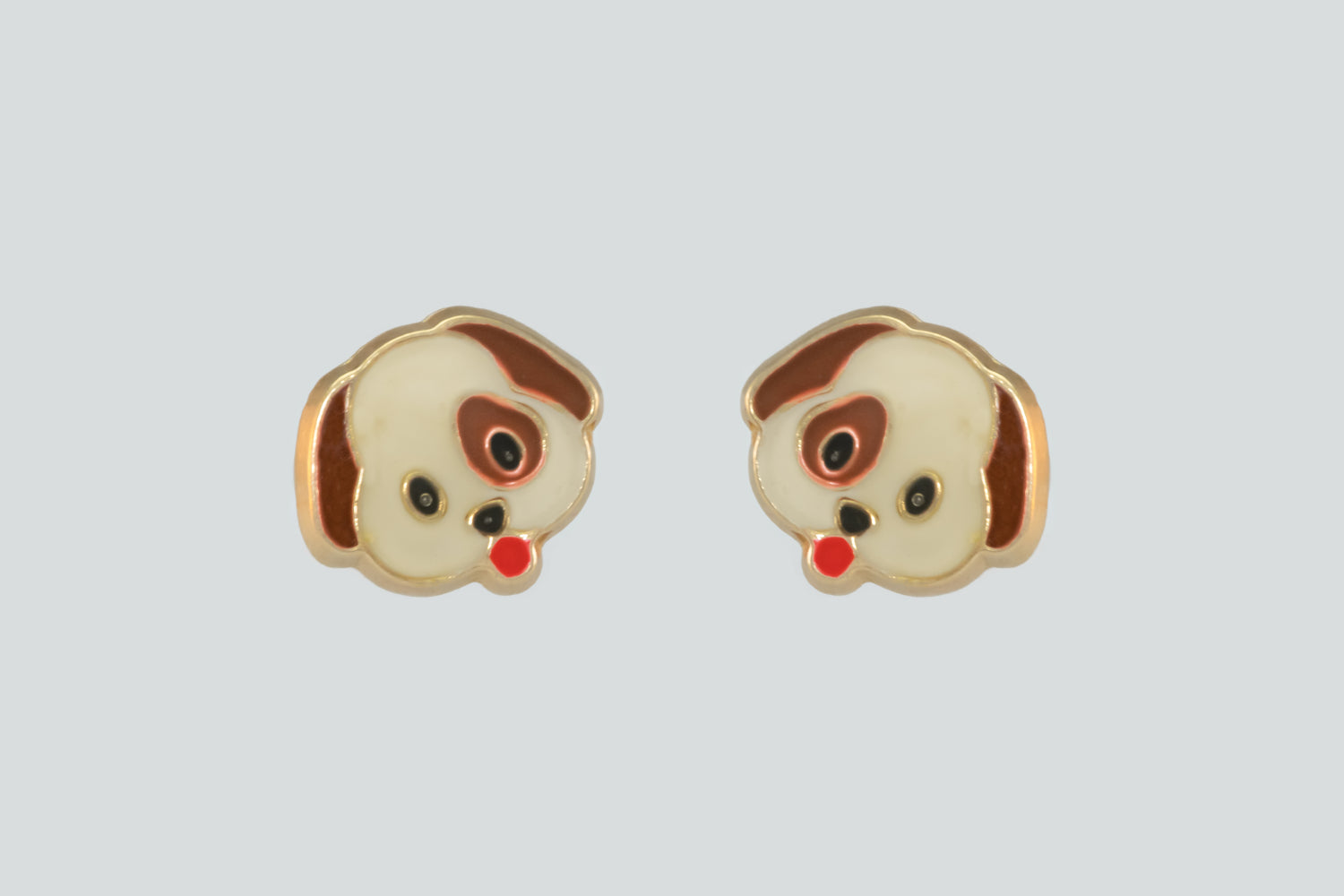 10K Gold Dog Earrings