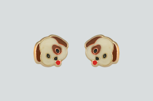 10K Gold Dog Earrings