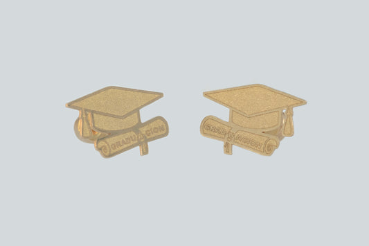 14K Gold Graduation Cap Earrings