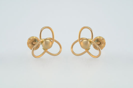 14K Gold Castle Atom Earrings