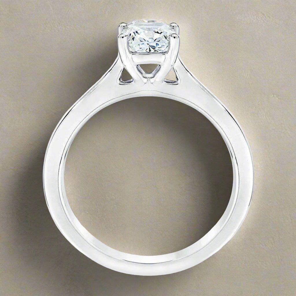 Cushion Cut 1.00 ct VS2 Clarity, H Color Diamond Platinum Solitaire Ring