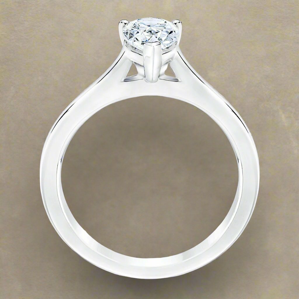 Pear Shape 1.00 ct VS2 Clarity, I Color Diamond Platinum Solitaire Ring