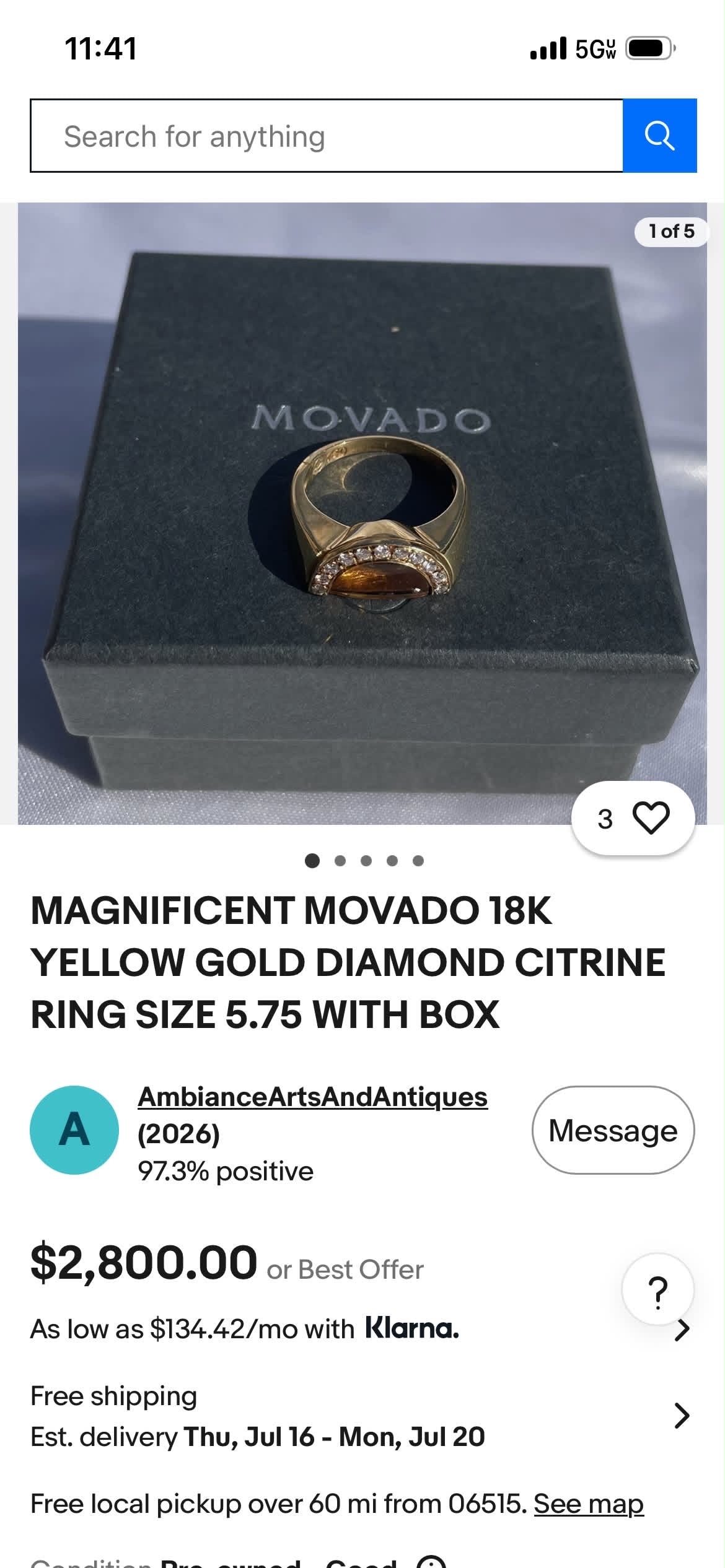 Movado Ring