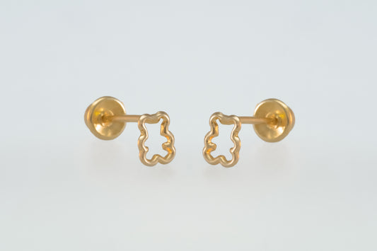 10K Gold Bear Silhouette Earrings