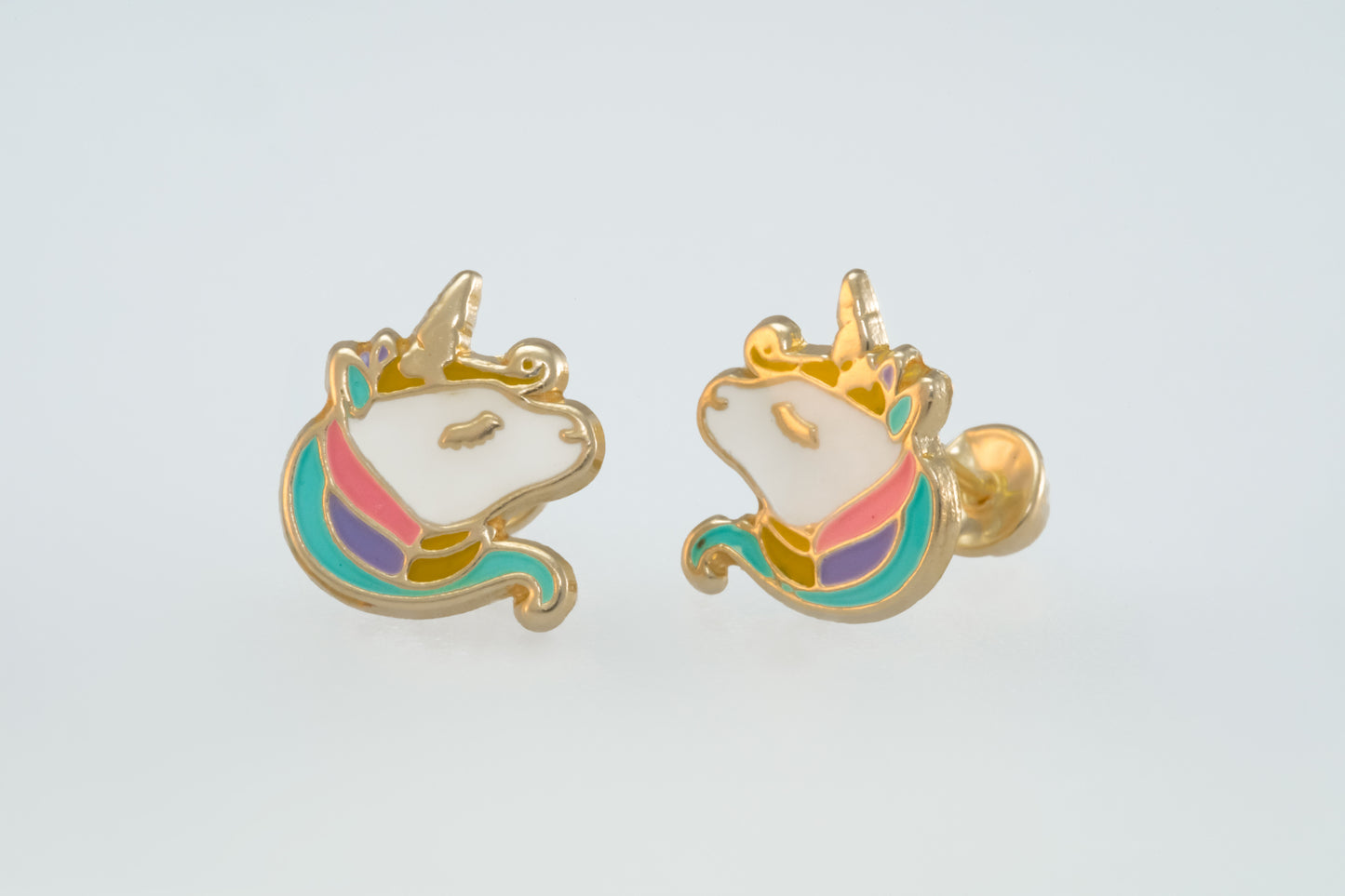 14K Gold Unicorn Earrings