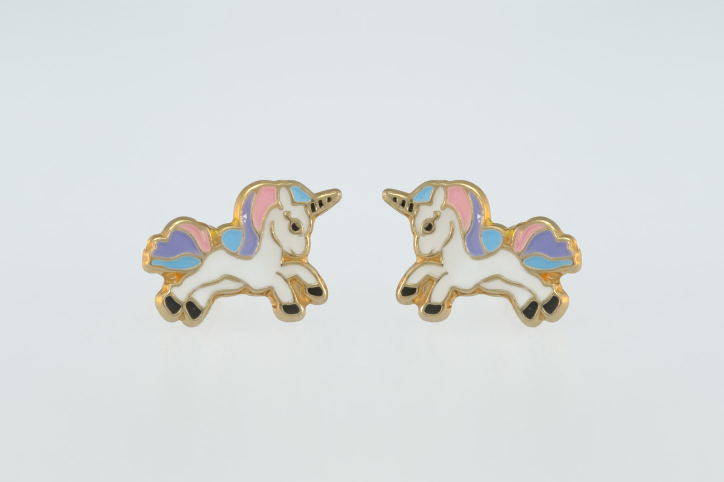 14K Gold Unicorn Earrings