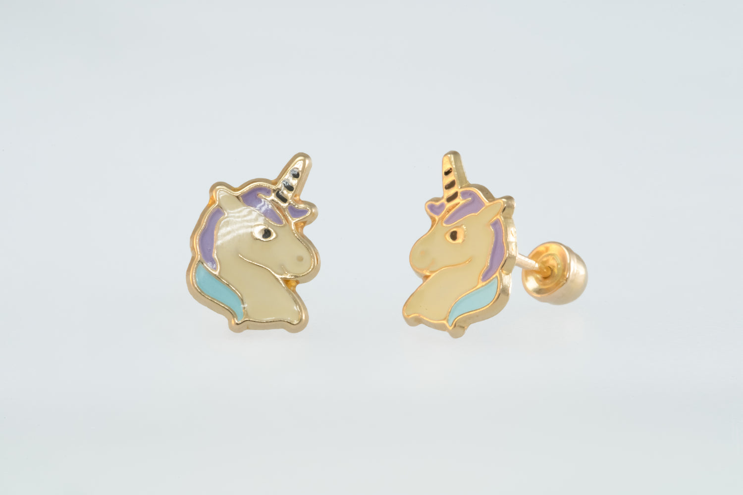 10K Gold Unicorn Earrings