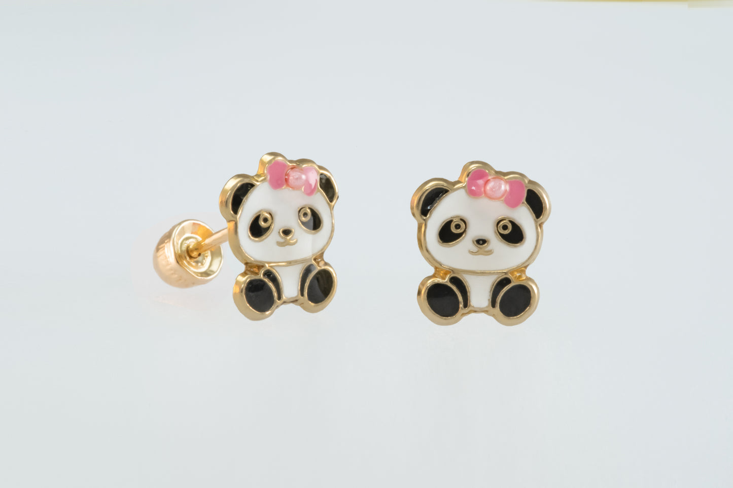 10K Gold Panda Earrings