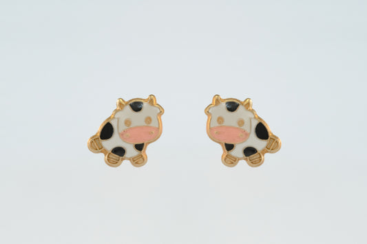 10K Gold Cow Earrings