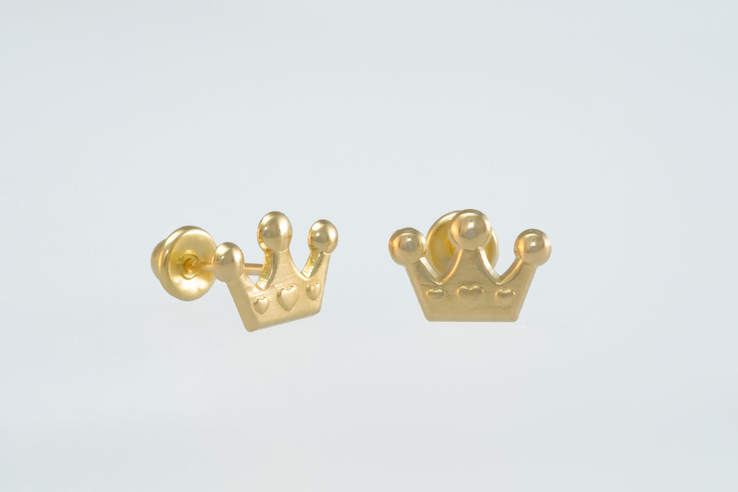 14K Gold Crown Earrings