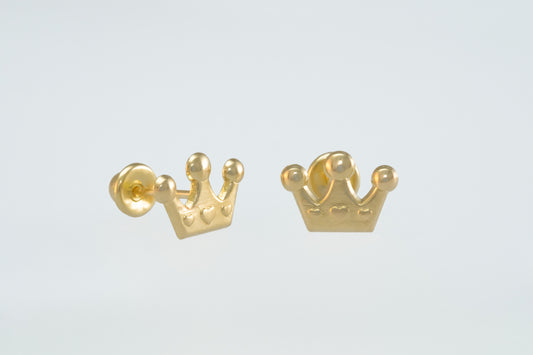 10K Gold Crown Earrings