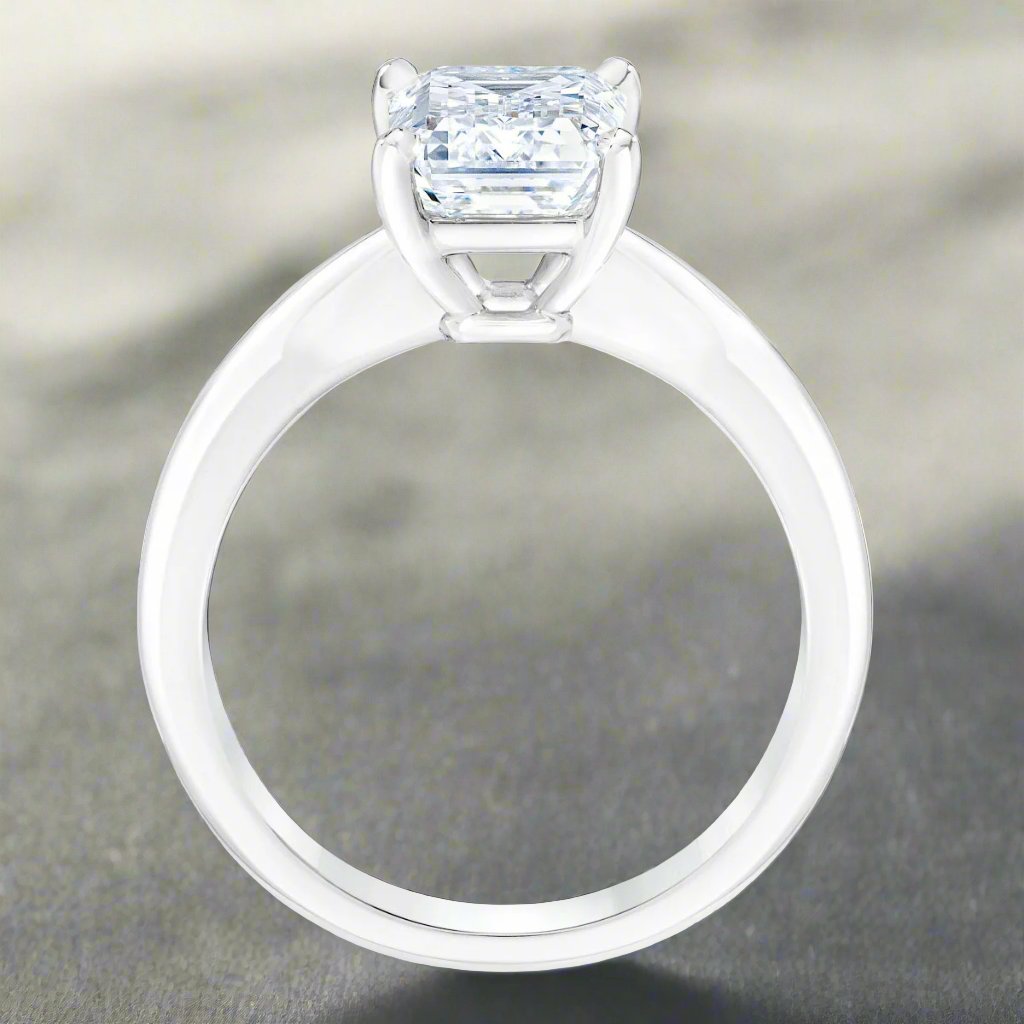 Emerald Cut 3.09 ct VVS2 Clarity, D Color Diamond Platinum Solitaire Ring