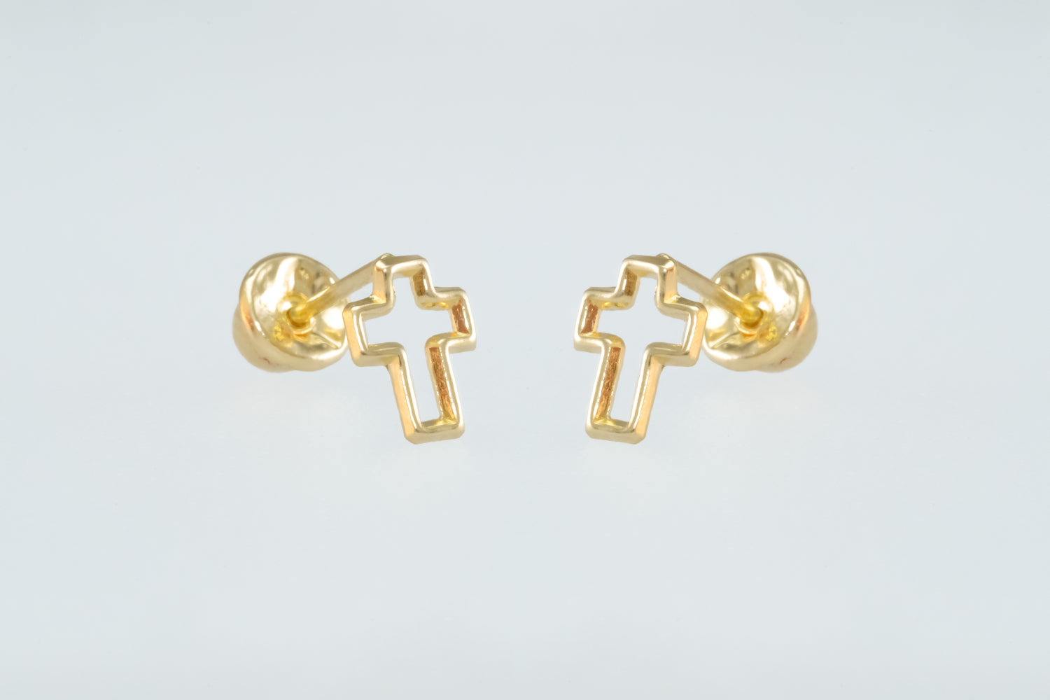 10K Gold Silhouette Cross Earrings