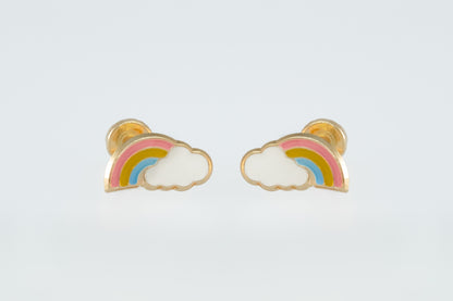 10K Gold Rainbow Earrings