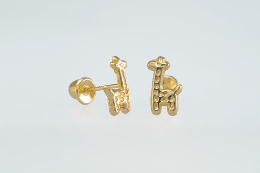 14K Gold Giraffe Earrings