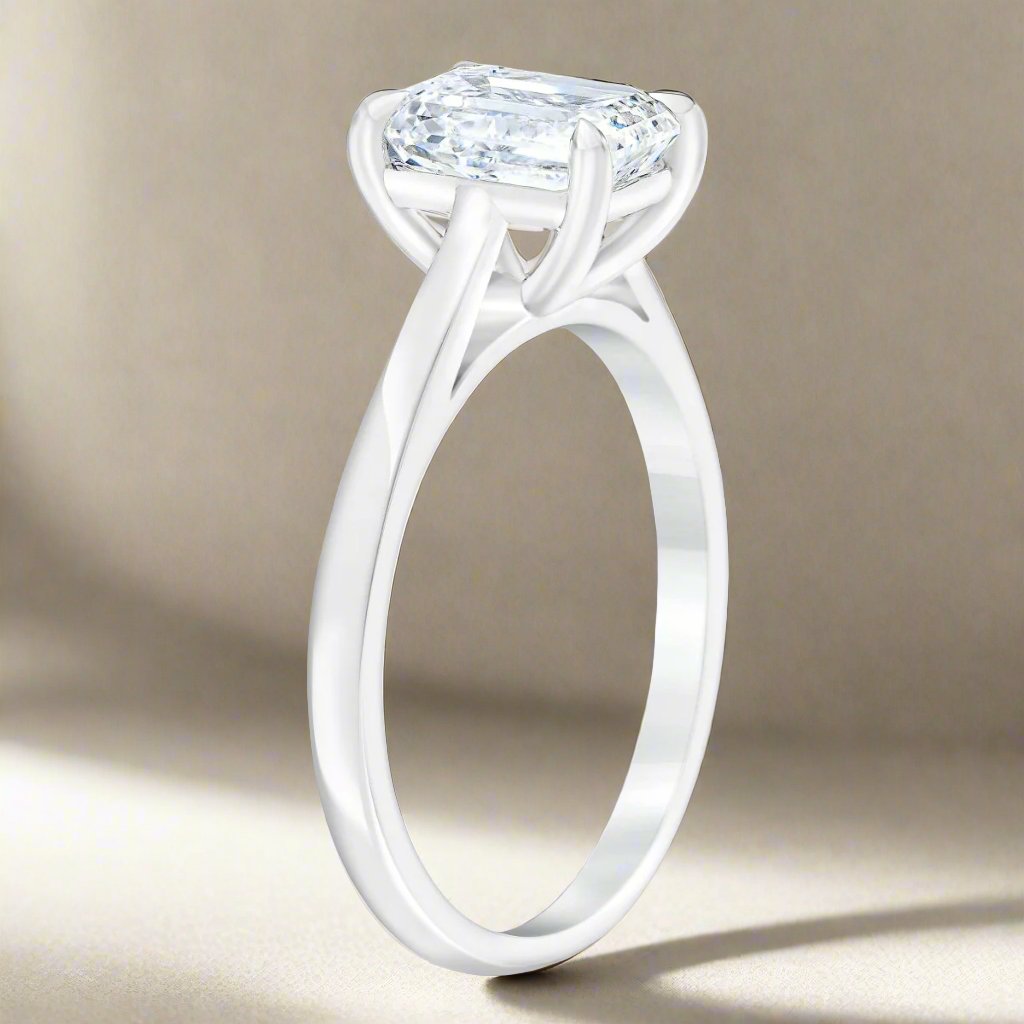 Emerald Cut 2.01 ct VS1 Clarity, H Color Diamond Platinum Solitaire Ring