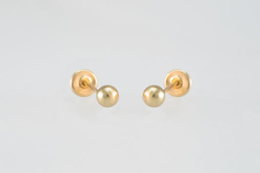 14K Gold 3mm Ball Earrings