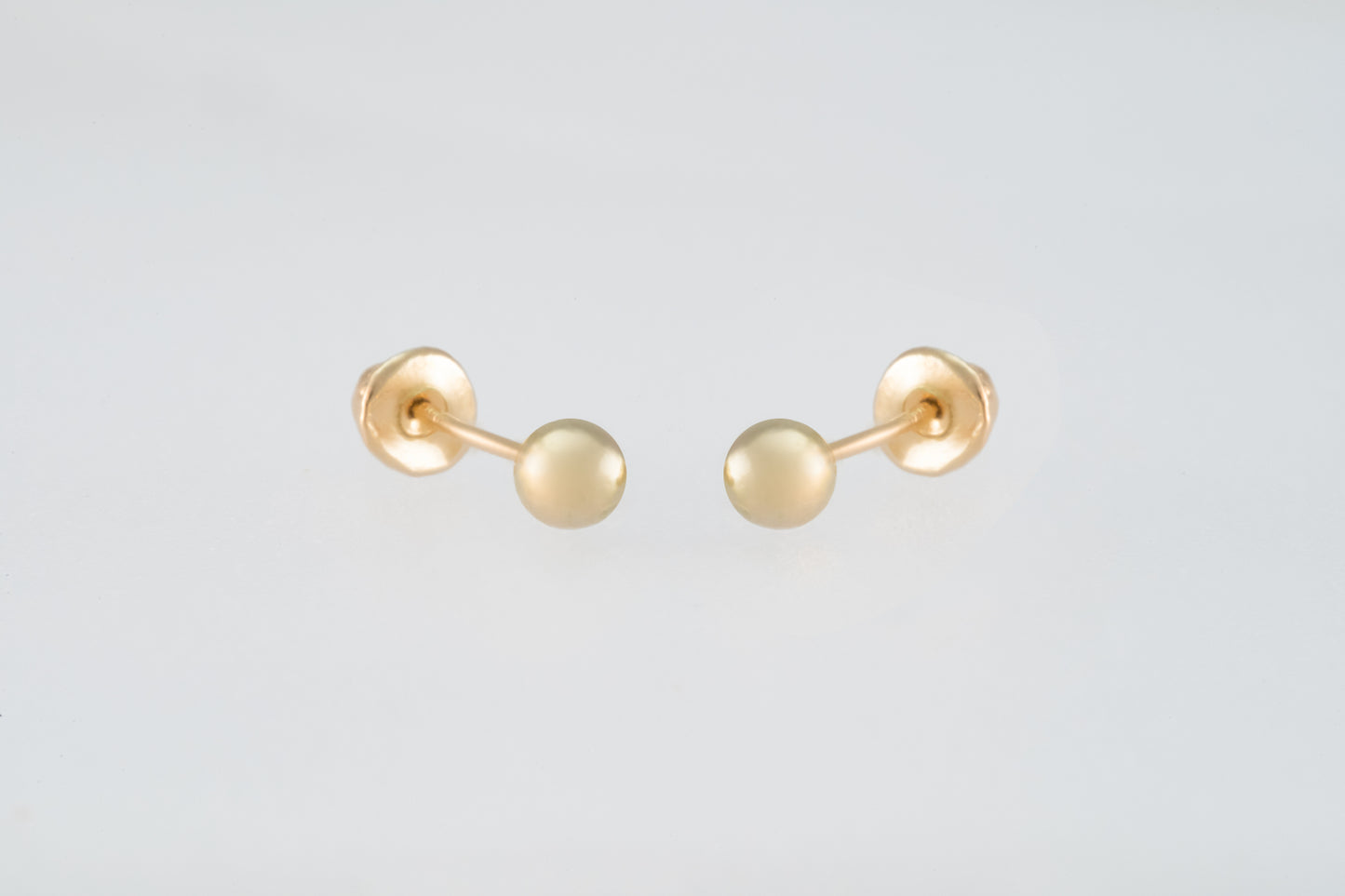 14K Gold 3.2mm Ball Earrings