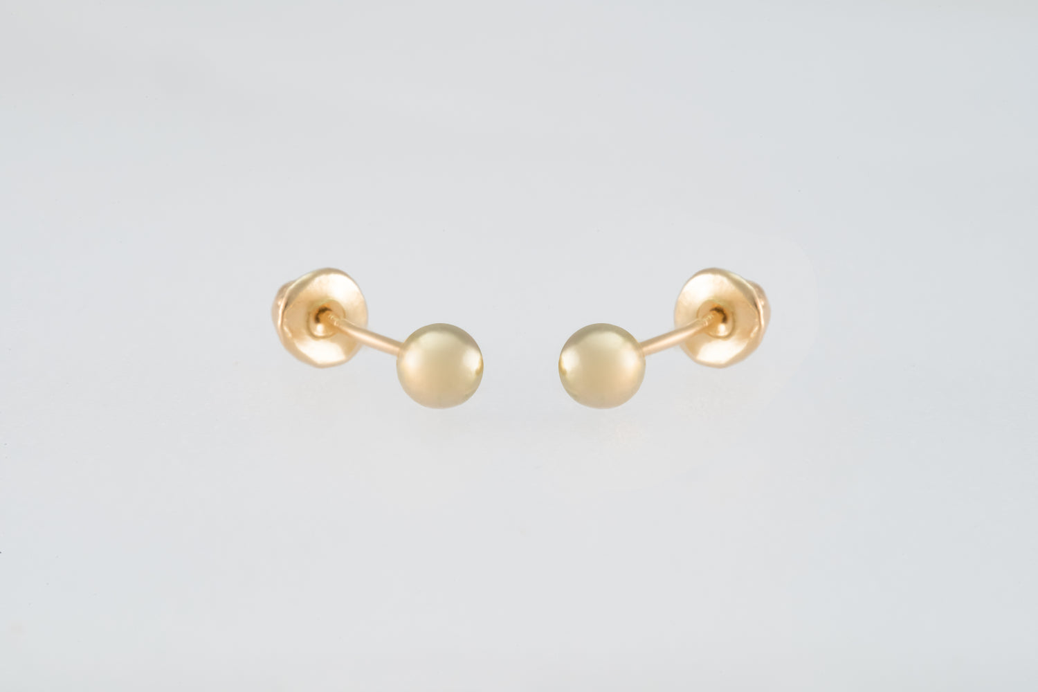 14K Gold 3.2mm Ball Earrings
