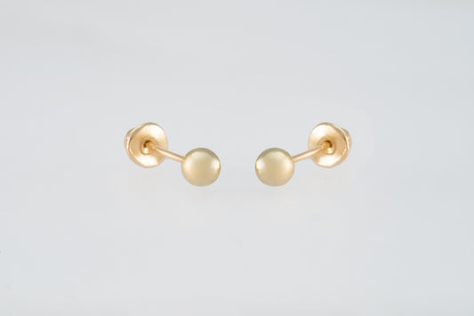 14K Gold 3.2mm Ball Earrings