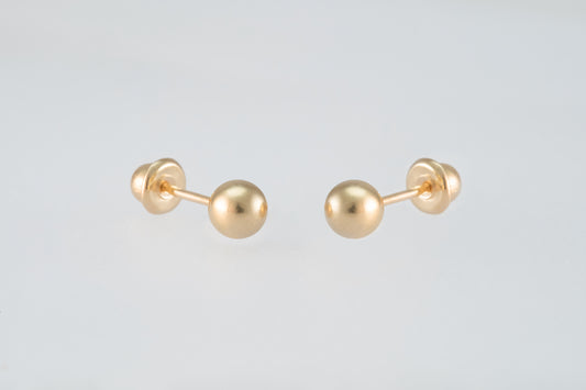 14K Gold 3.5mm Ball Earrings