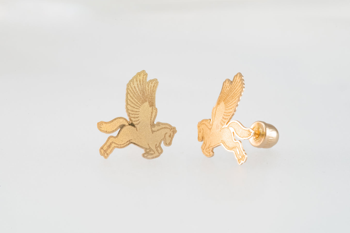 14K Gold Pegasus Earrings