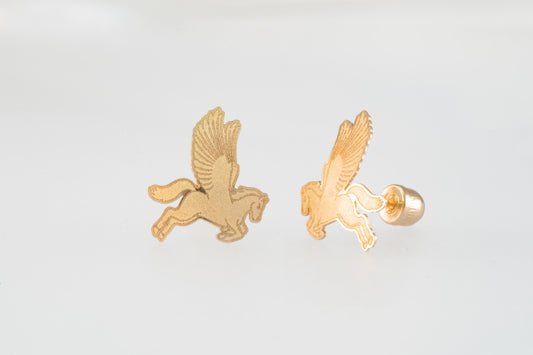 14K Gold Pegasus Earrings