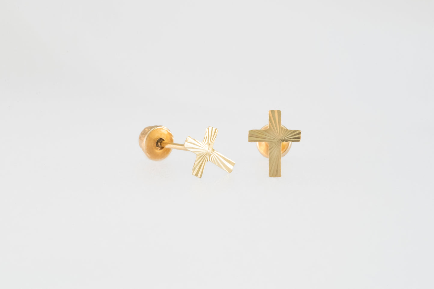 14K Gold Cross Earrings