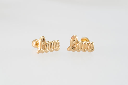 14K Gold Love Earrings