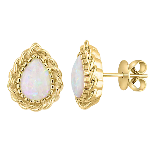 Australian Opal 14kt Yellow Gold Earrings