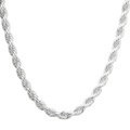 White Gold Solid Diamond Cut Rope Chain