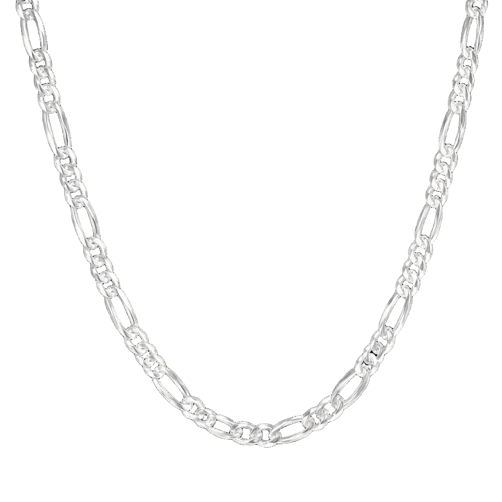 White Gold Solid Figaro Chain