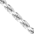 White Gold Solid Diamond Cut Rope Chain