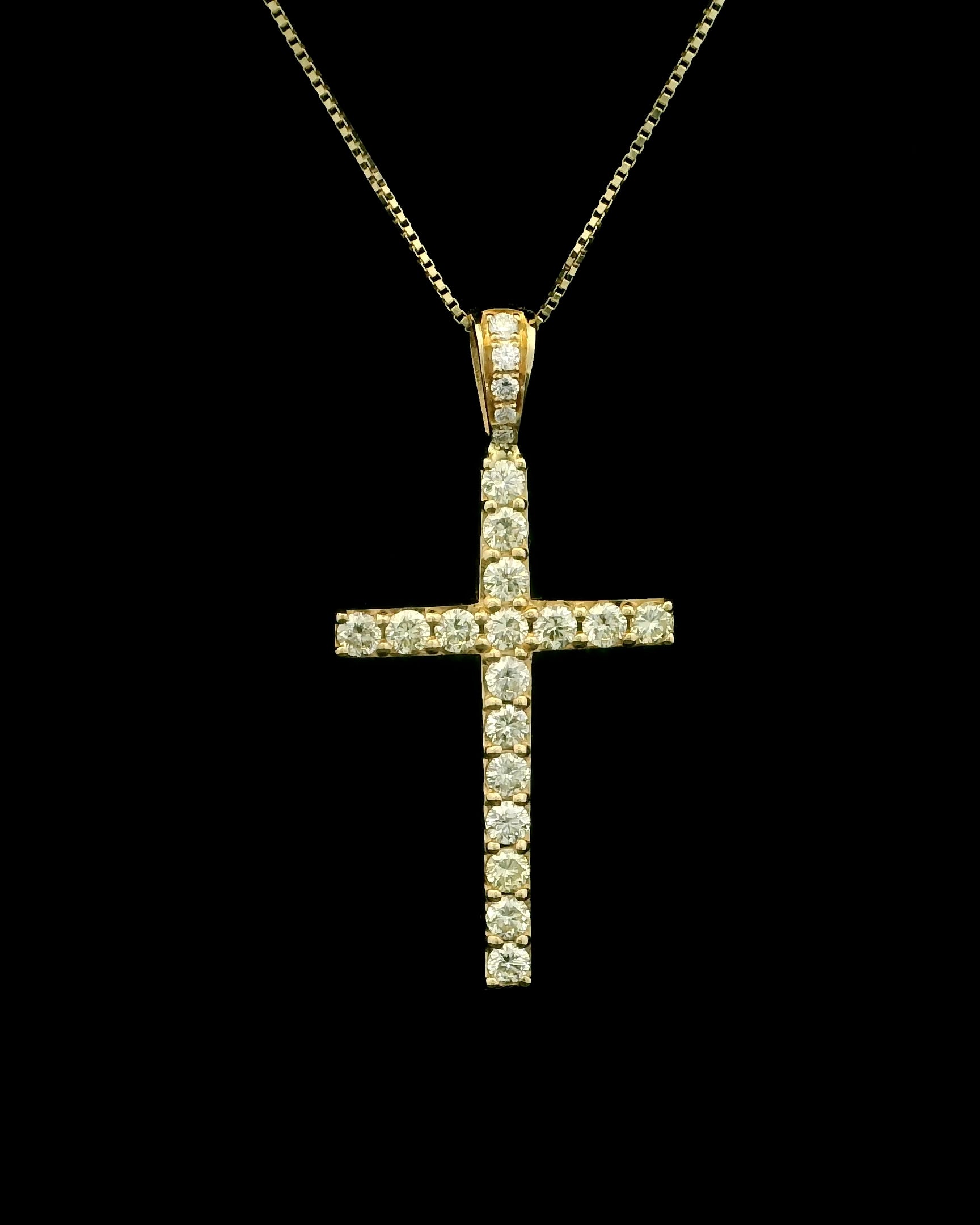 4hisGlory 14k Gold Diamond Cross (Full Of Diamonds)