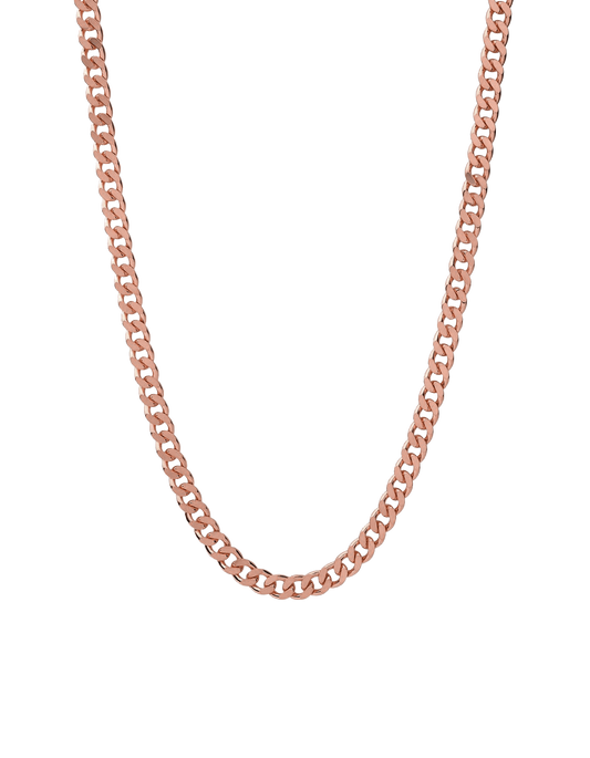 Solid Cuban Curb Link Chain | Rose Gold