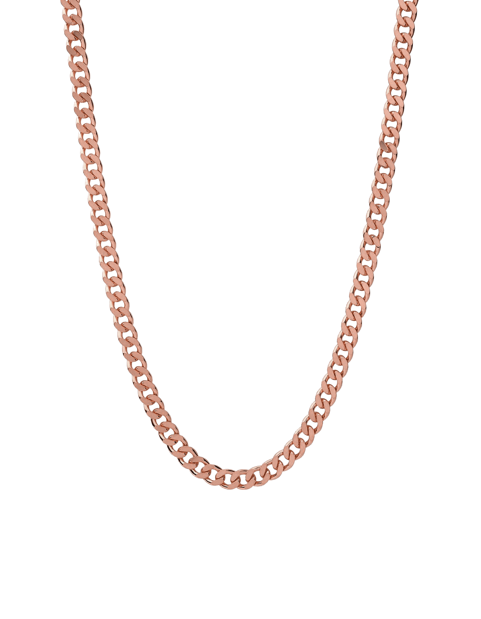 Solid Cuban Curb Link Chain | Rose Gold