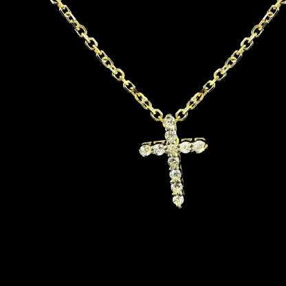 14k Yellow Gold .65 CTW Diamond Cross Pendant