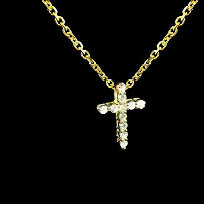 14k Yellow Gold .65 CTW Diamond Cross Pendant