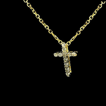 14k Yellow Gold .65 CTW Diamond Cross Pendant