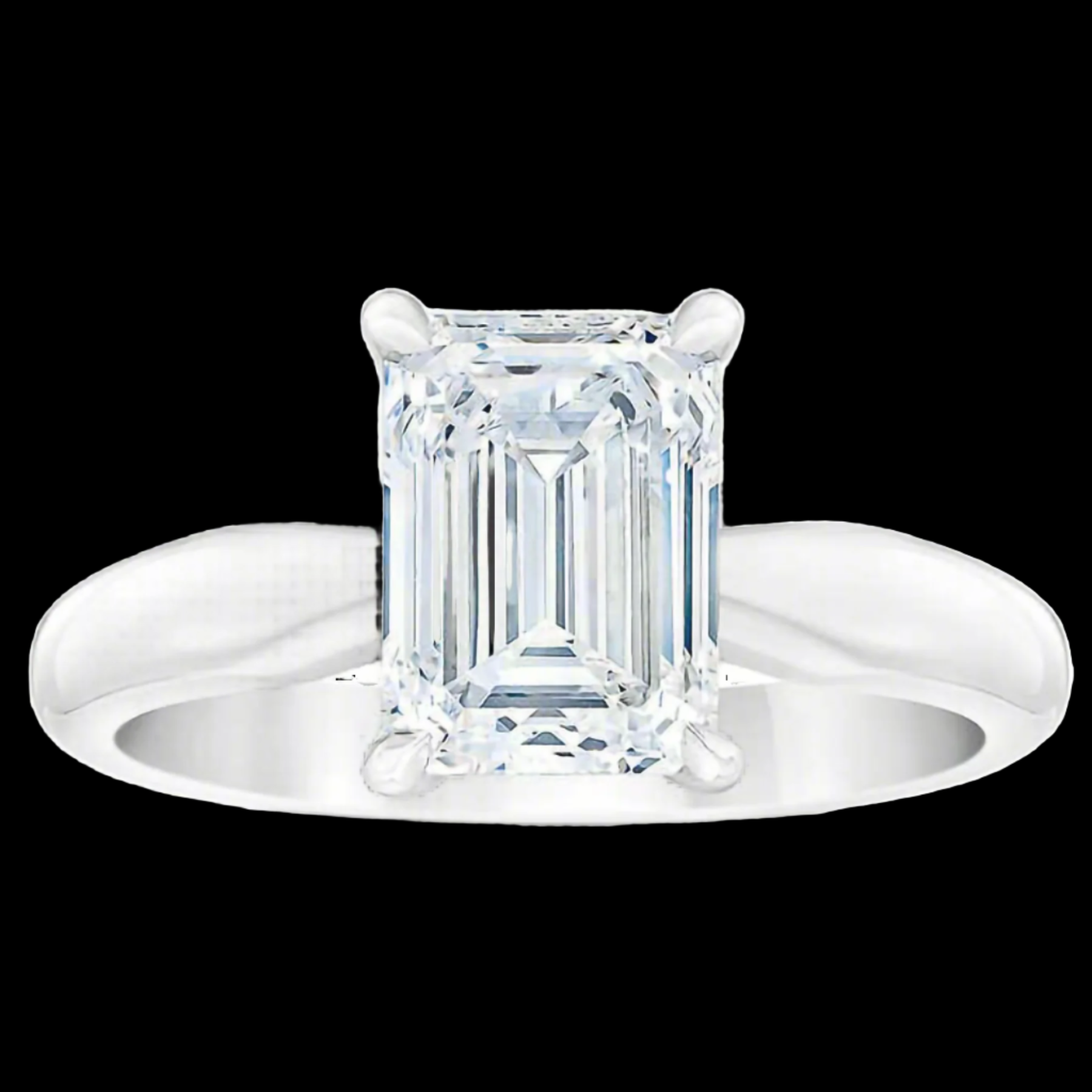Emerald Cut 3.09 ct VVS2 Clarity, D Color Diamond Platinum Solitaire Ring