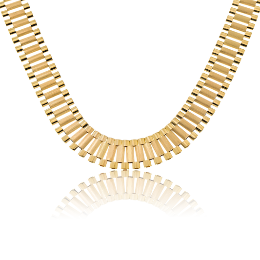 9mm Fancy Rolex Design Chain | Yellow Gold