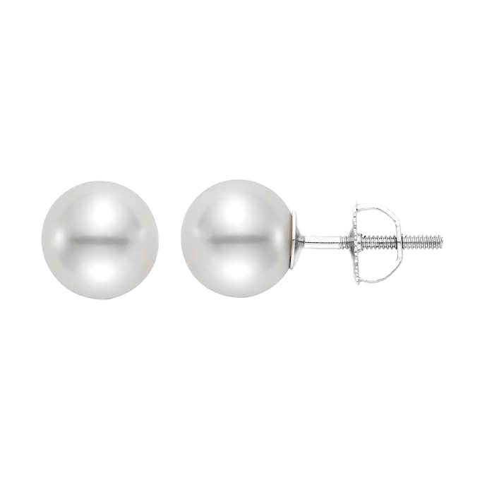 Freshwater Cultured 8-8.5mm Pearl 14kt White Gold Earrings